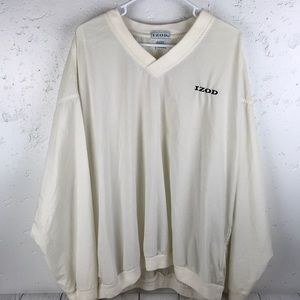 Vintage IZOD Men's Windshirt Windbreaker V-Neck Long Sleeve